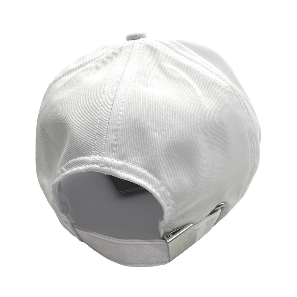 NWT KARL LAGERFELD PARISLogo Charm Baseball Cap White One Size Fits All - Picture 2 of 3